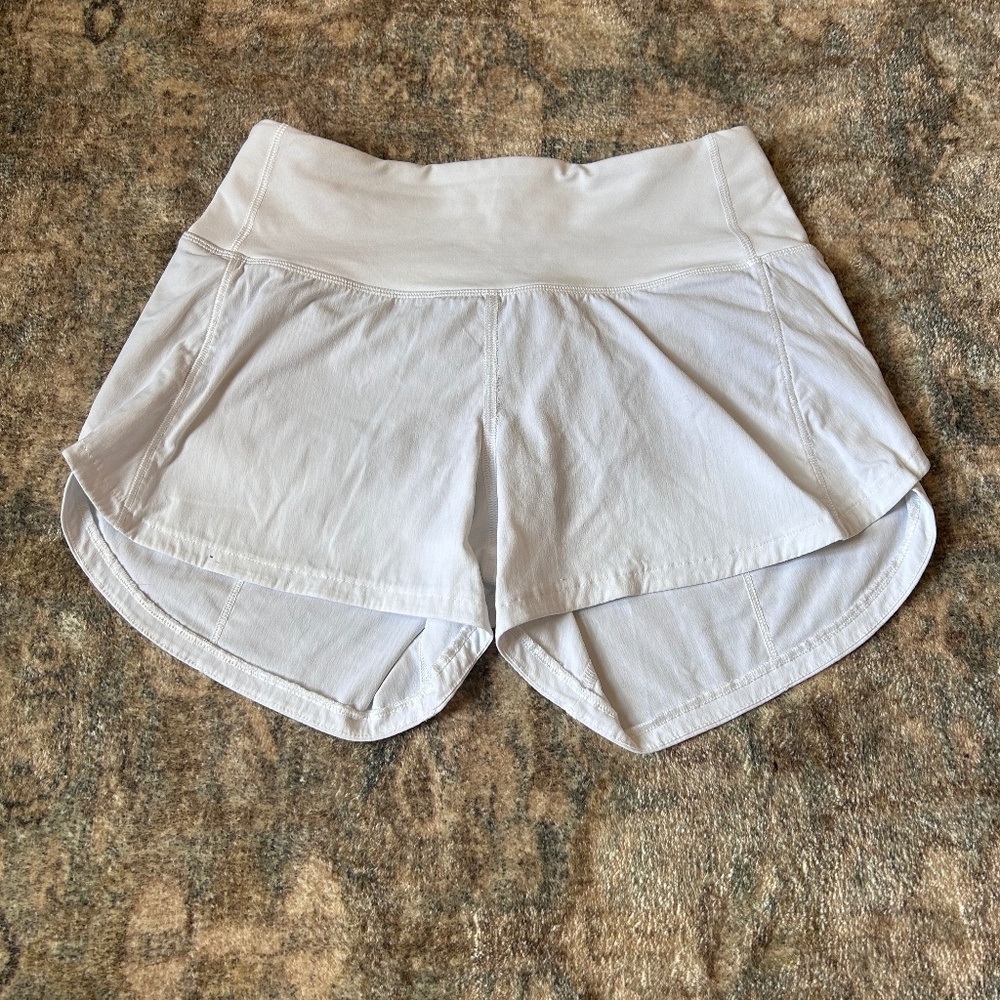 Lululemon SpeedUps 4” size 0 White LowRise